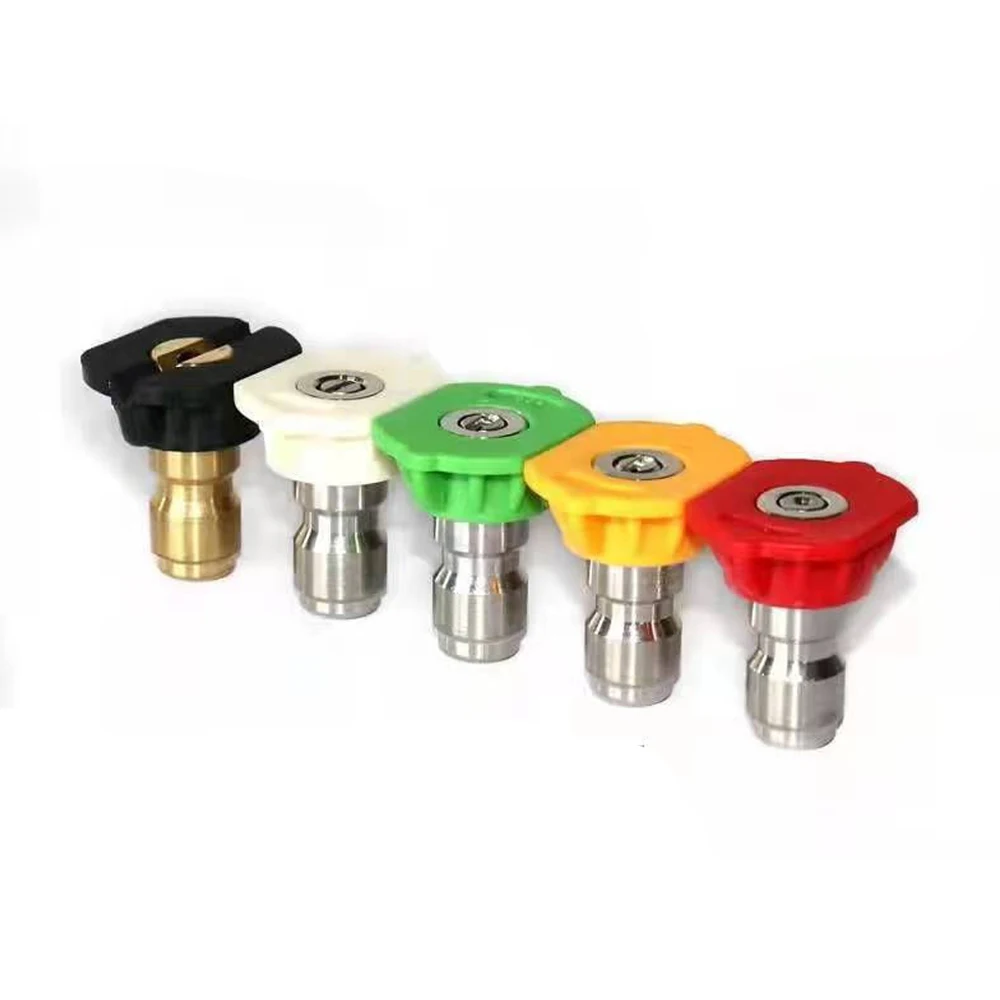 

5pcs Mix Color Spray Nozzle For High Pressure Washer Quick Connector Car Washing Metal Jet Lance Nozzle For Wash Water Gun