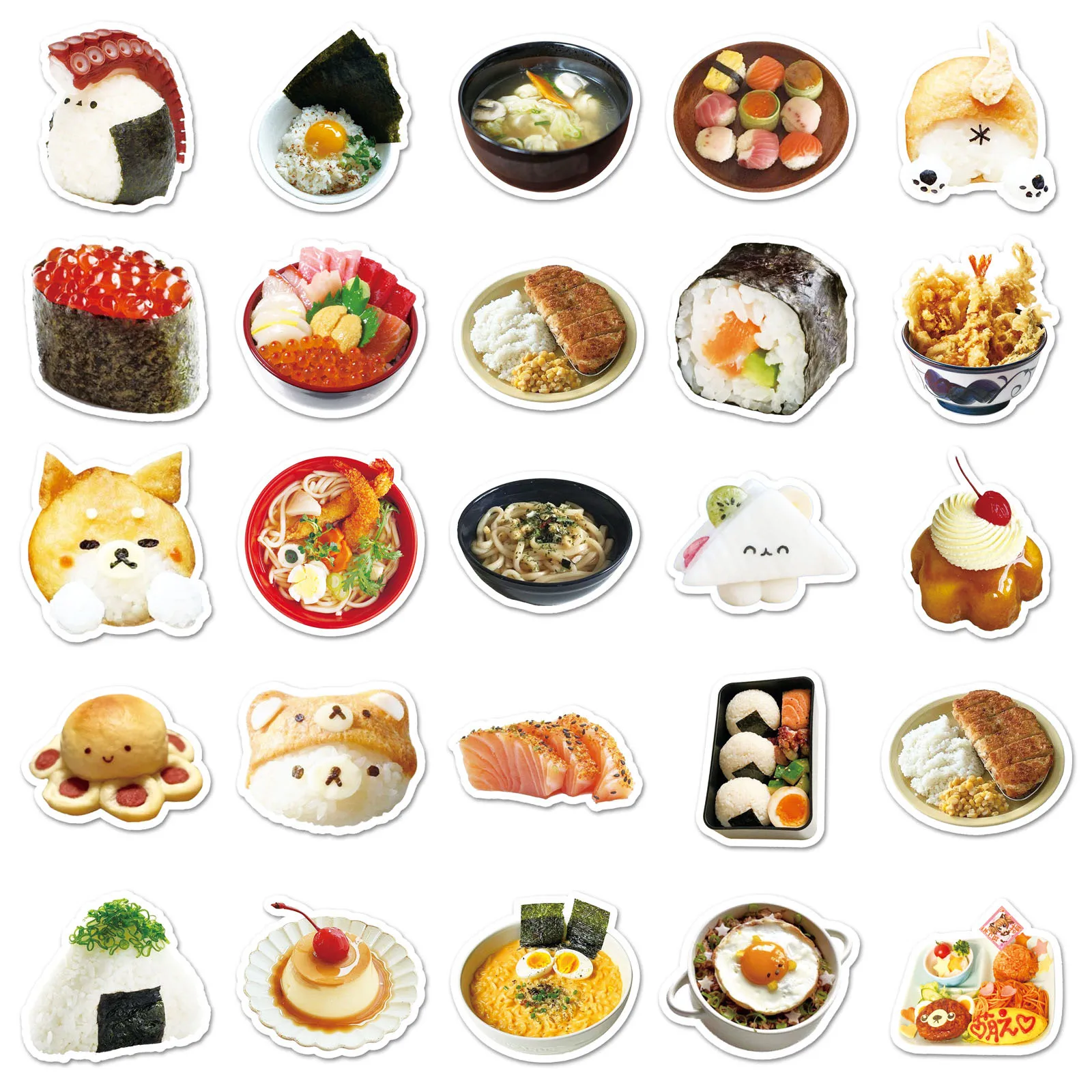 10/50 pezzi cartone animato stile INS cibo giapponese carino graffiti adesivi decorativi creativi skateboard casco valigia decalcomania impermeabile