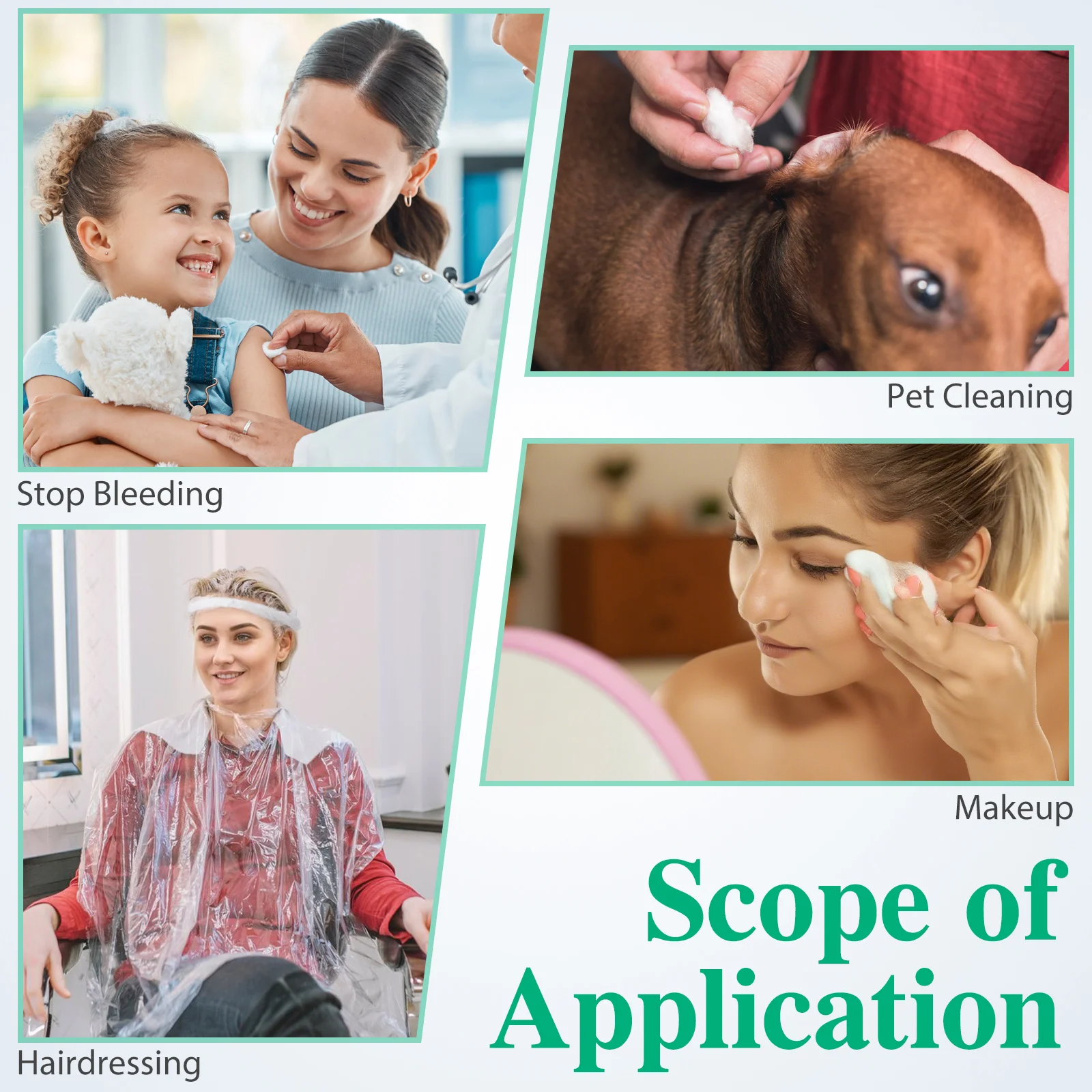 عبوة واحدة من كرة القطن لإزالة المكياج والعناية بالوجه، شريط قطني ناعم للاستعمال مرة واحدة، تصفيف شعر احترافي، ملمس أبيض مريح