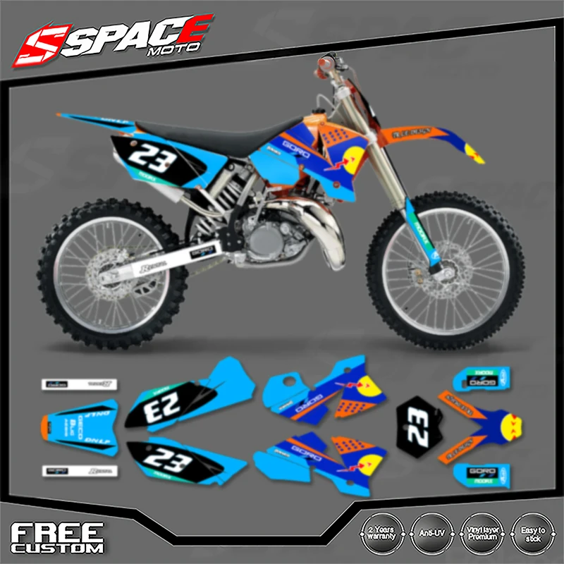 

SPACE Custom Motorcycle Graphics Background Decal for KTM 2003 2004 SX SXF 2004 EXC 125 250 300 350 450 Decals Stickers Kits 09