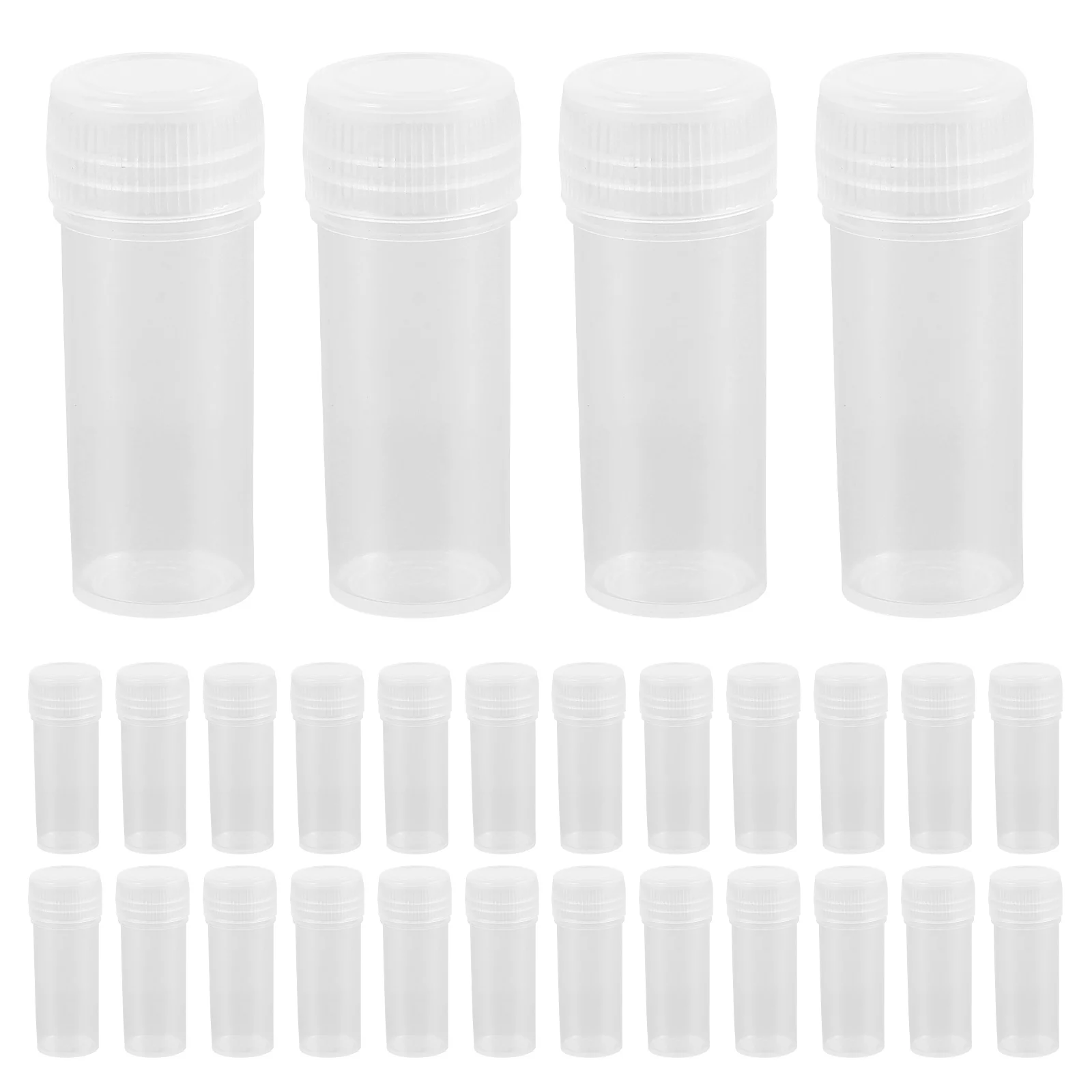 60 pcs Tabung Vial Plastik Transparan 5Ml Dengan Tutup Sekrup Untuk Penyimpanan Sampel Tabung Tertutup Untuk Penggunaan Laboratorium Diy Lip