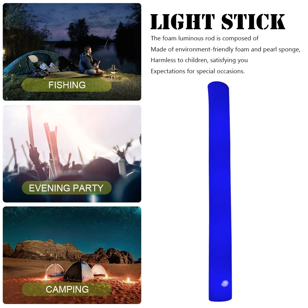 1-5PCS LED Glow Sticks White Glow Foam Stick Colorful Foam Light Cheer Tube In The Dark Fluorescent Stick Party Wedding Festival