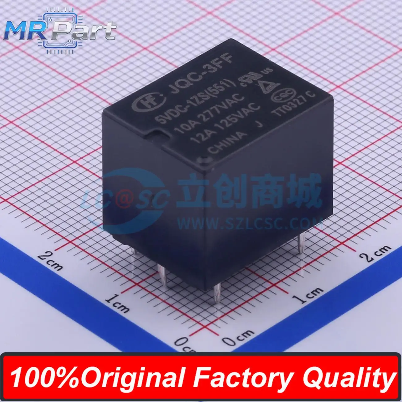 5 Pieces JQC-3FF/005-1ZS (551) Ultra Small High Power 5VDC Relay 10A 277VAC Single Pole Double Throw DIP 5Pin