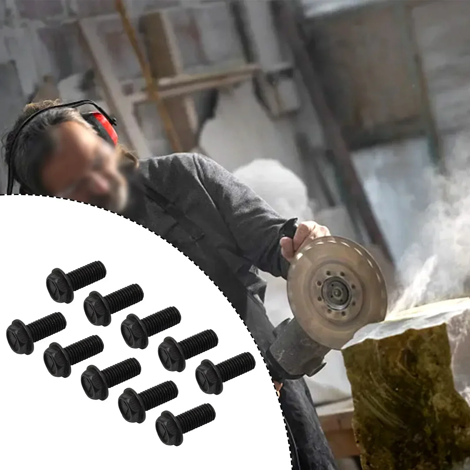 Parts Screw For Cutting Machine 10pcs Accessories Carbon Steel Hex Flange Left Hand Thread M8 M7 M6 High Quality