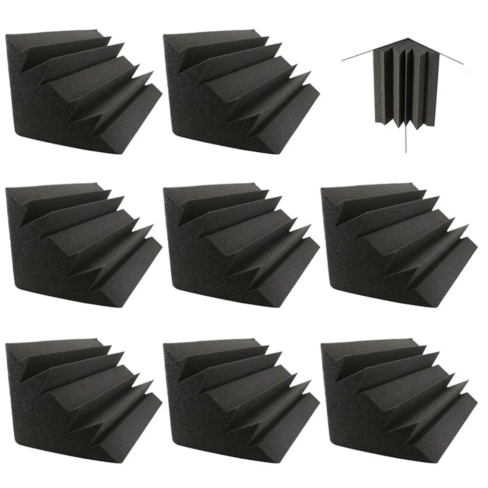 

8/16Pcs 12"x7"x7" High Density Studio Acoustic Bass Traps Corner Foam Panels KTV Drum Room Sound Absorption Corner Sponge Pads