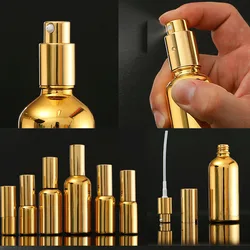 Spray Bottle High-grade Gold Plating Cosmetic Sub-bottle Glass Essential Oil Bottle Lotion Jar Makeup Refillable Dropper Bottle