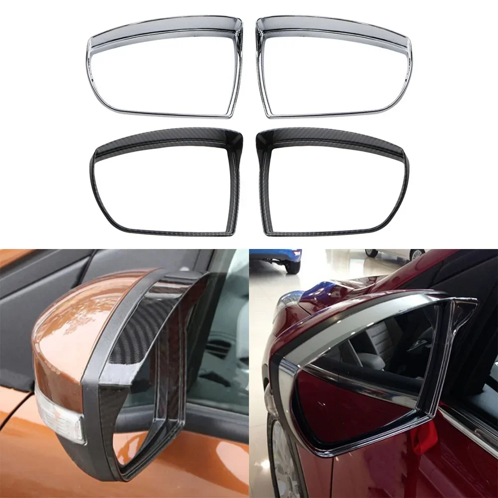 2Pcs for Ford Kuga Escape Car Rearview Side Mirror Rain Shield Cover Eyebrow Shelter Sticker Trim Styling Accessories 2013-2016