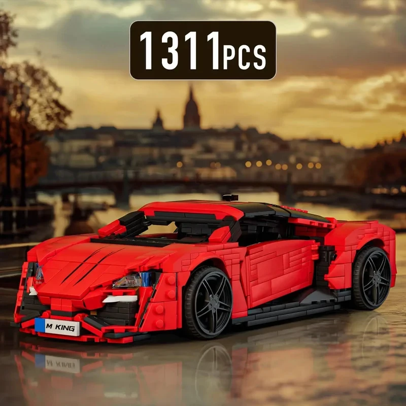 

Конструктор Mould King 10117: Техническая модель автомобиля Red Lykan Sport Racing Car, набор для сборки, подарок на Рождество для детей