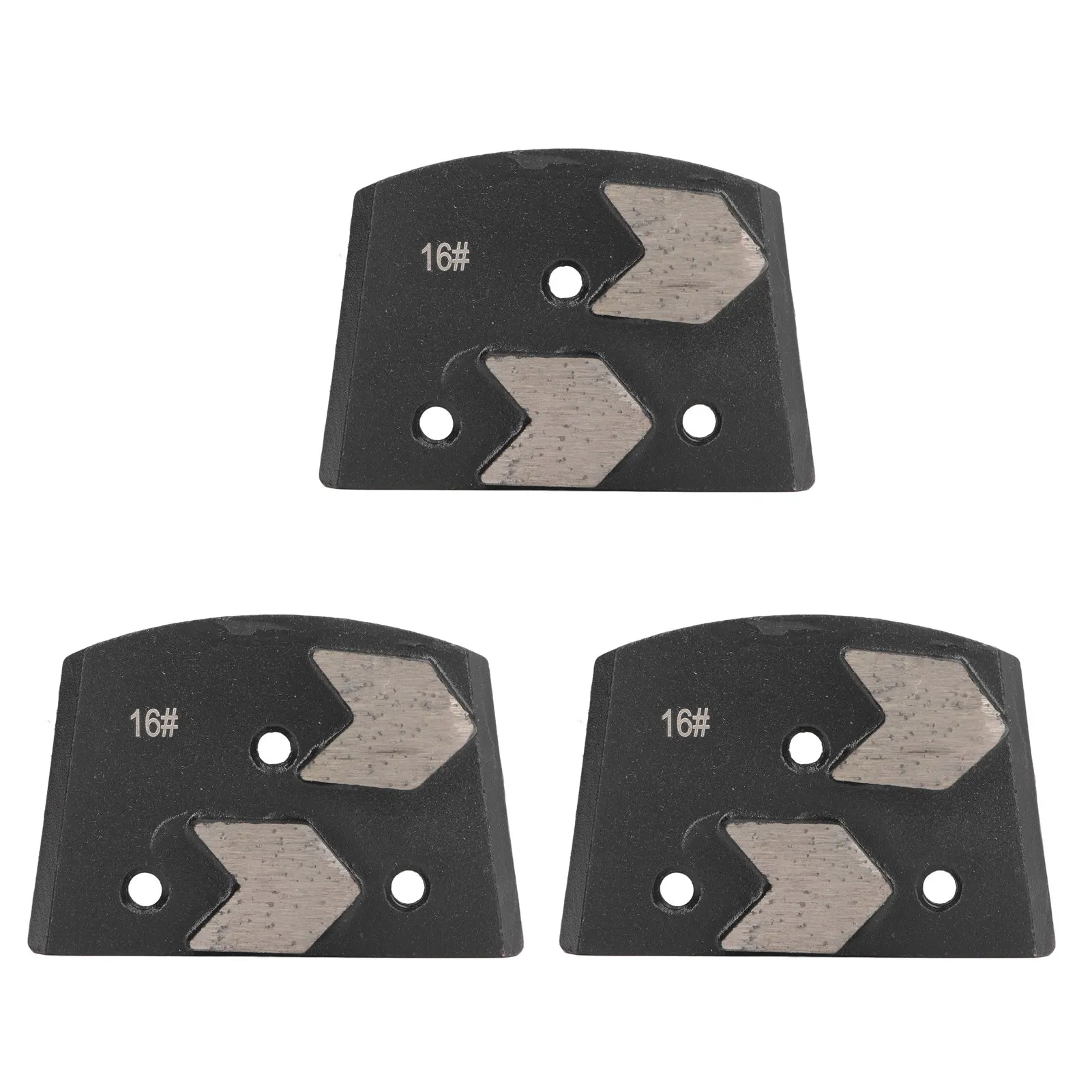 

Diamond Floor Grinding Pad, 3Pcs Diamond Grinding Shoe Black Trapezoid 2 Arrow Teeth Concrete Floor Polishing Pad 16 Grit