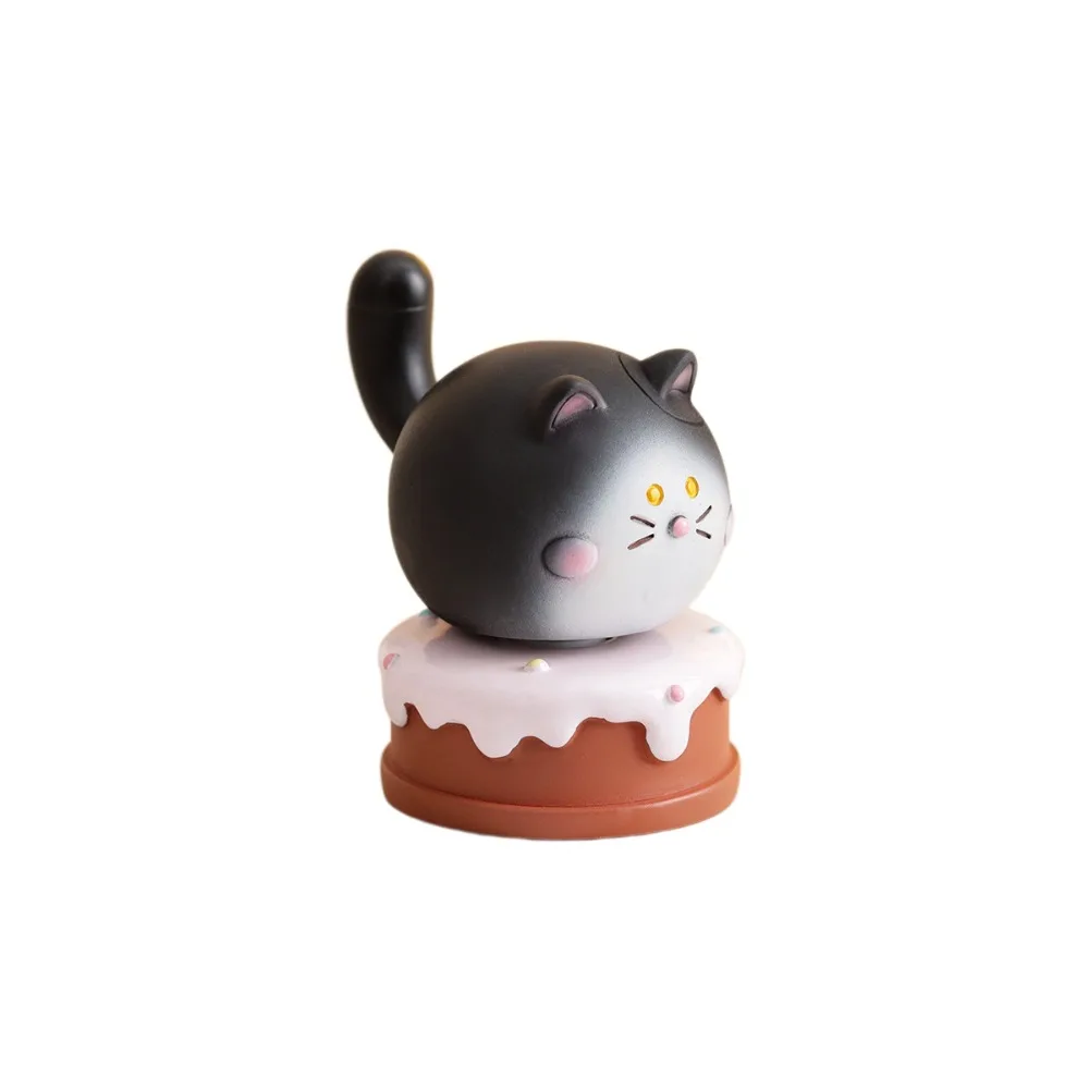 Cute 360° Rotatable Siamese Cat Statue Multicolor Exquisite Kitty Rotating Figurine Resin Lucky Table Ornament Table Decoration