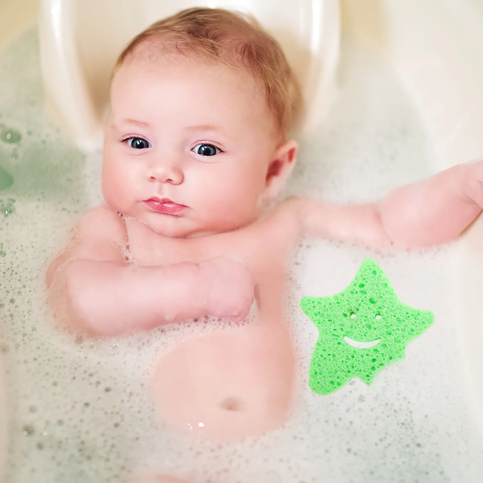 

4Pcs Star Shaped Bath Shower Sponges Exfoliating Body Scrubber Soft Wash Sponge for Kids Women Foam Clean Shower Supplies