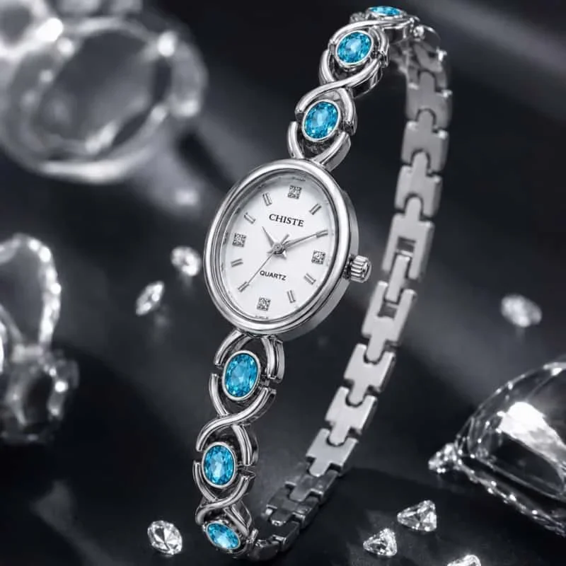 Fashion Oval Rhinestone Ladies Wrist Watches Top Brand Luxury Women Bracelet Watches Simple Elegant Quartz Clock zegarek damski