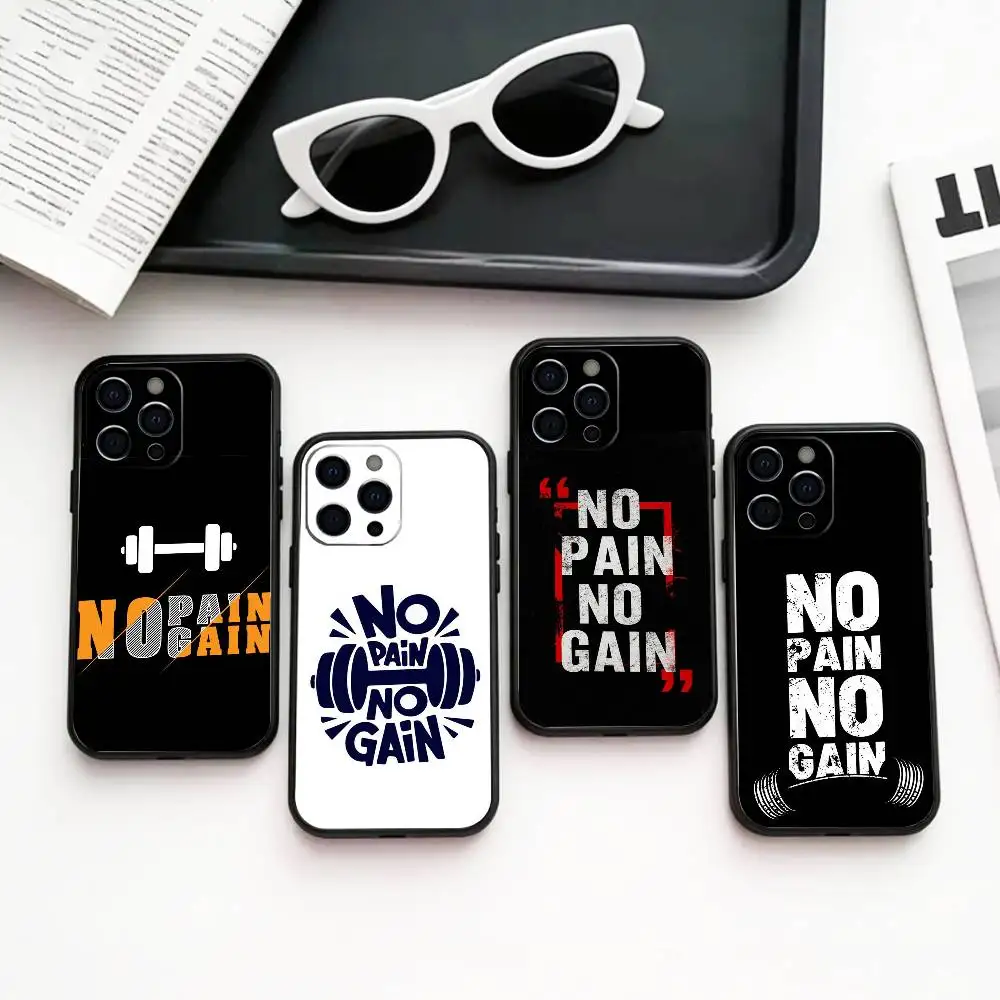 

N-No P-Pain No Gain Gym Phone Case Silicone Soft For IPhone 17 16 15 14 13 12 11 X XR Plus Pro Max Plus