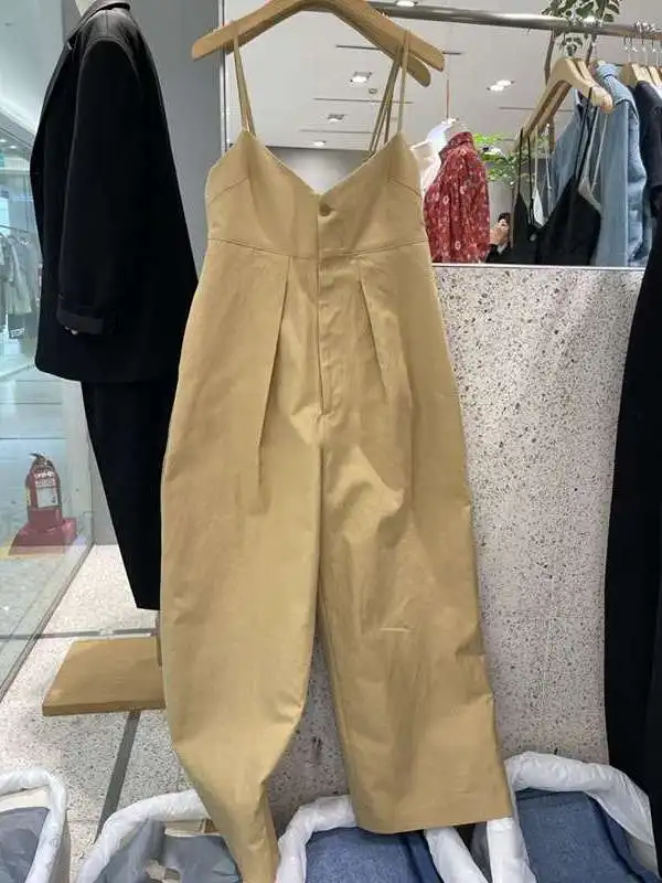 

Women's Summer Casual Loose Strap Wide Leg Jumpsuit Cleanfit Sle mid Low Waist PVC Material Other Material 00%