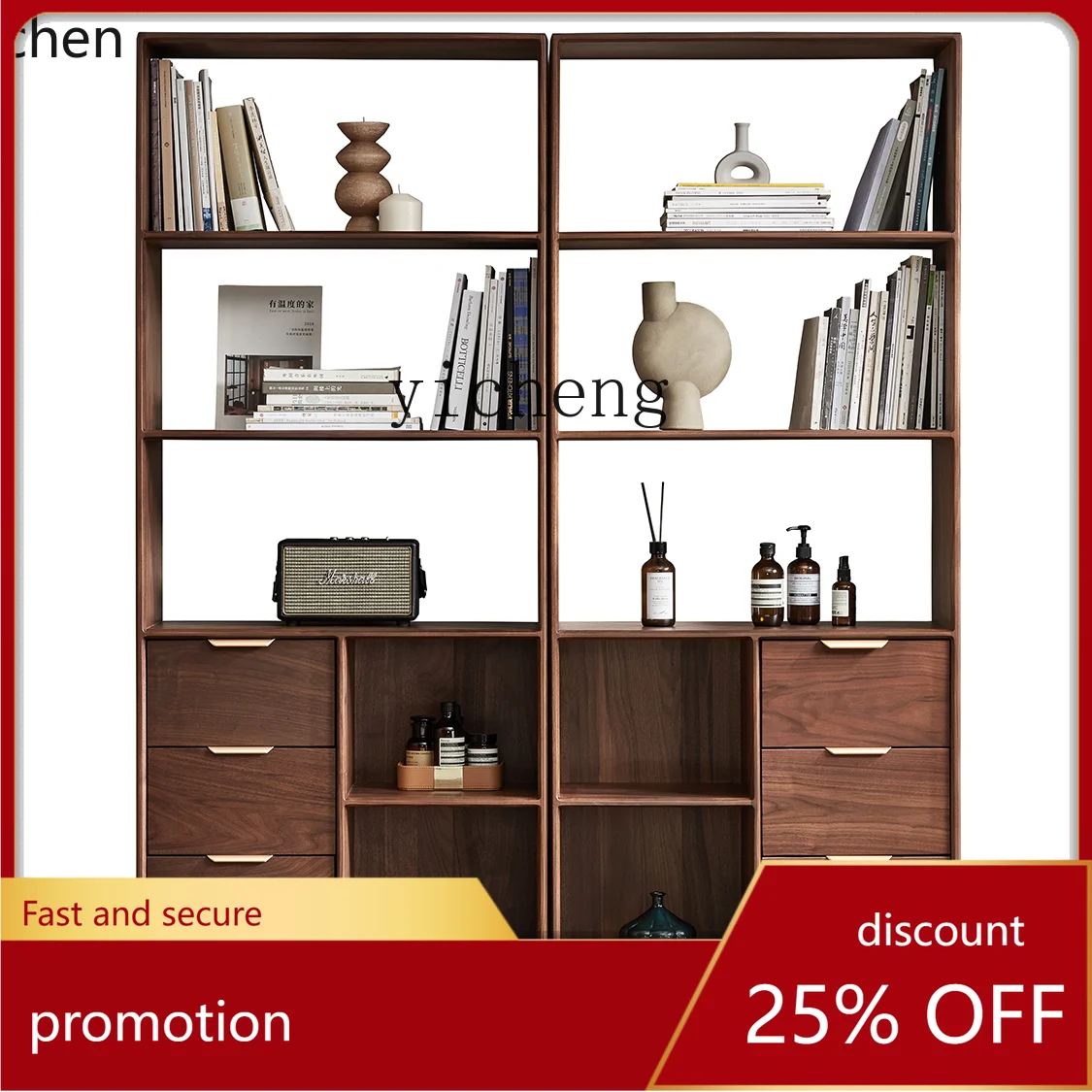 

ZML Solid Wood Bookcase with Doors Modern Floor Display Bookshelf Storage Cabinet Combination Organizer Shelf