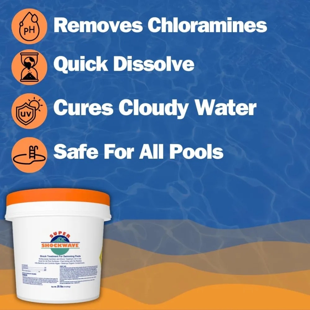 HOME.Super Shockwave Pool Shock – 73% Cal-Hypo Granular Sanitizer for Crystal Clear Water image 4