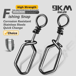 Fishing Snap 50~200Pcs Stainless Steel Coast Lock Snap Fishing Square Clip Lock Snap Fishing Lure Connector Quick Change Bait