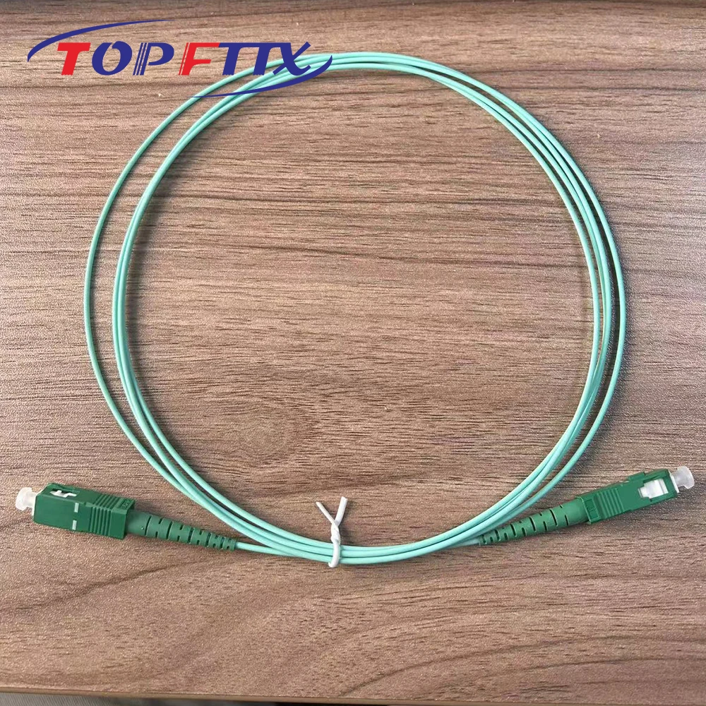 

100PCS SC/APC Fiber Optic Patch Cord Aqua LSZH Coat Single Mode G657A2 SX 1.6mm Cable 3.5 Meter Length