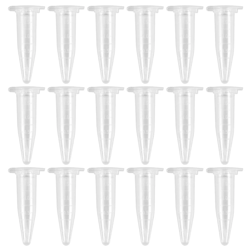 1000Pcs Mini Centrifuge Tubes 1.5Ml Raduated Clear Plastic Centrifuge Vials With Flat-Top Snap Cap