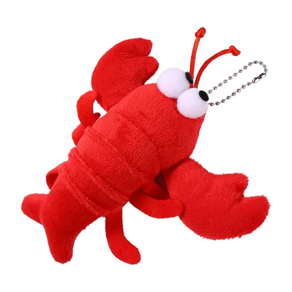 

14*17cm Stuffed Animal Pendant Prop Bag Pendant Schoolbag Decoration Crayfish Plush Toy Keychains Red Lobster Stuffed Keychain