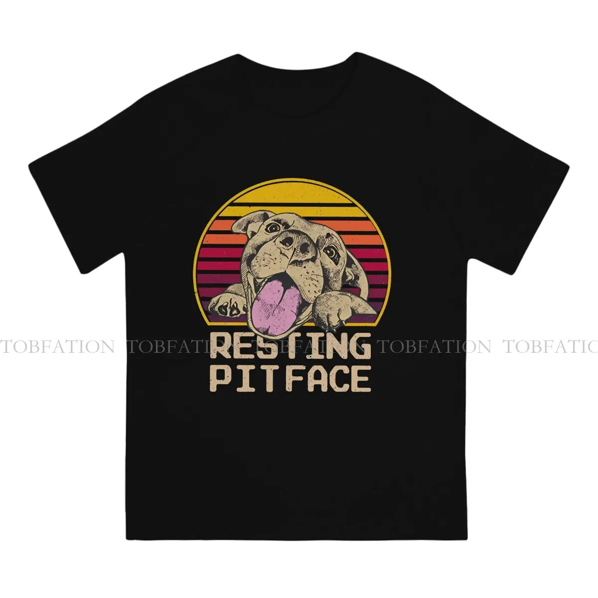 Dog Pitbull Resting Pit Face Funny Fashion TShirts Dog Lover Men Harajuku Pure Cotton Streetwear T Shirt Round Neck Oversized