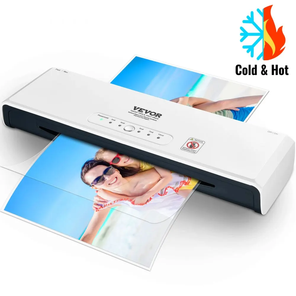 VEVOR Laminator  13-inch Laminating Machine  4 Rollers Hot and Cold Thermal Laminator Quick Warm-up Fast Laminating Machine