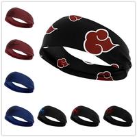 New Naruto Red Cloud 3D Printing Scarf Cartoon Anime Uchiha Sasuke Exercise Sweat Absorption Hairband High Elasticity Headband