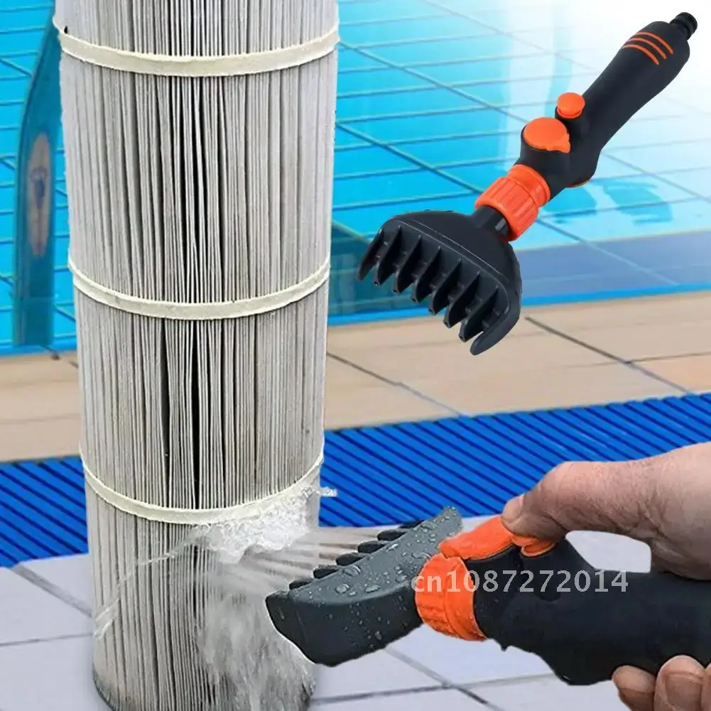 Swimming Pool Cartridge Filter Cleaner with Handle One-key Start Filter Hot Attachment Cleaning Water Tub Tool Hose SPA