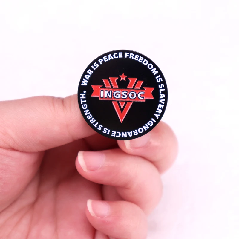 War Is Peace Freedom Is Slavery Ignorance Is Strength Badge Dystopian Fiction 1984 Enamel Pins Brooch Jewelry Accessories