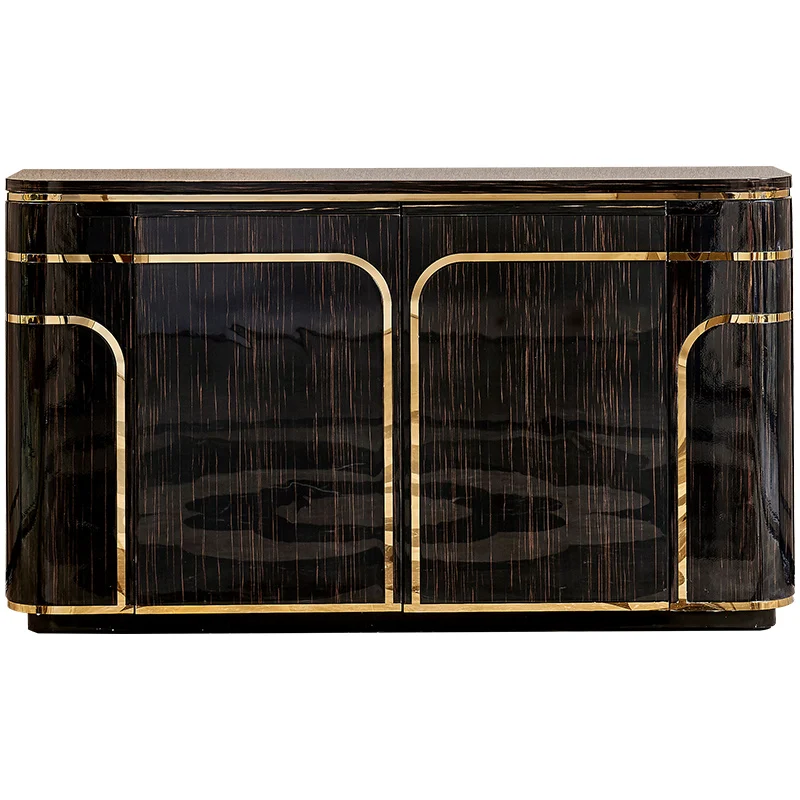 

Italian light luxury dining side cabinet, post-modern foyer entrance decorative cabinet, high-end view platform, arc model room