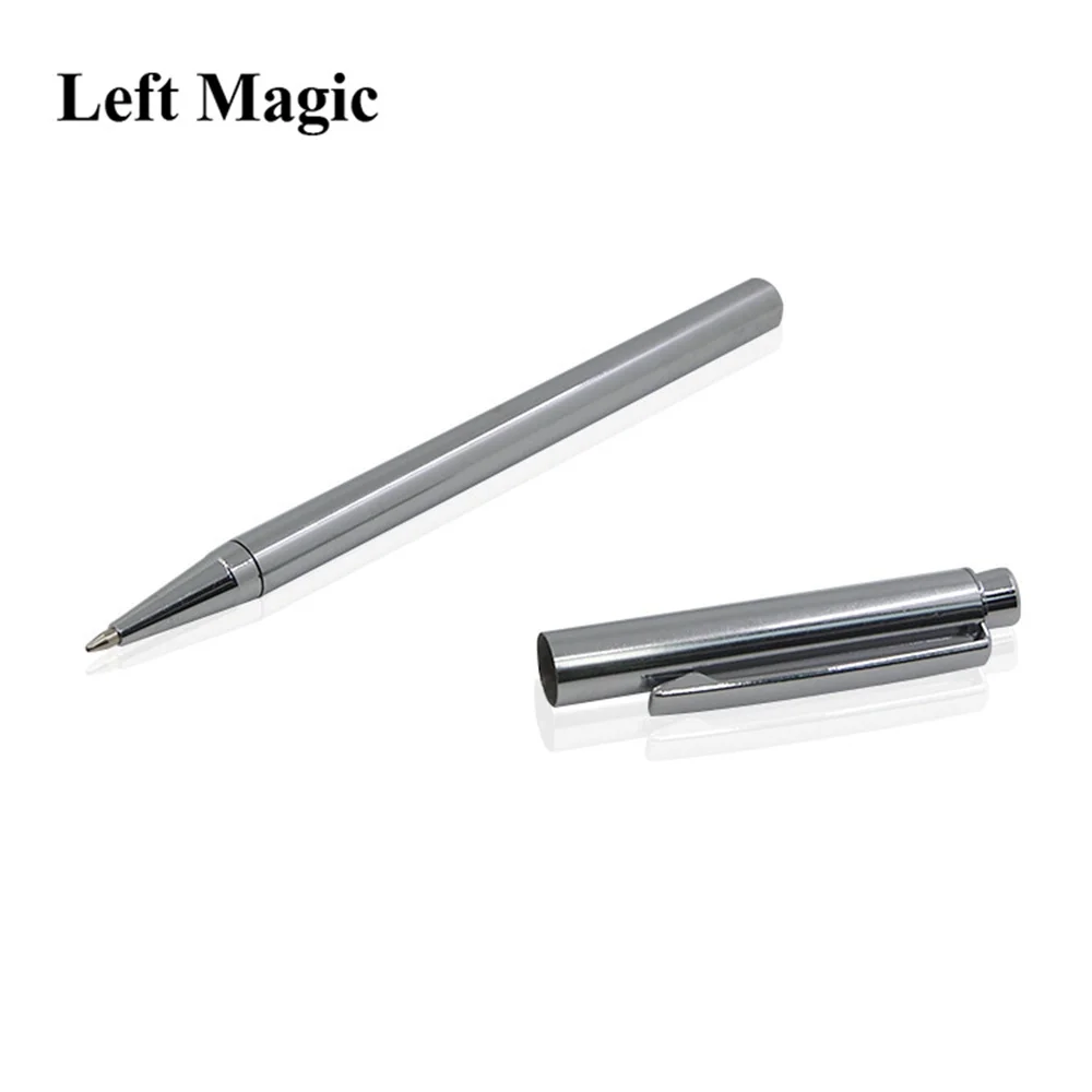 1 Piece Close up Magic Metal Pen Creative Penetration Through Paper Silver Color Bill Money Trick Tool Magic Pens  Illusion