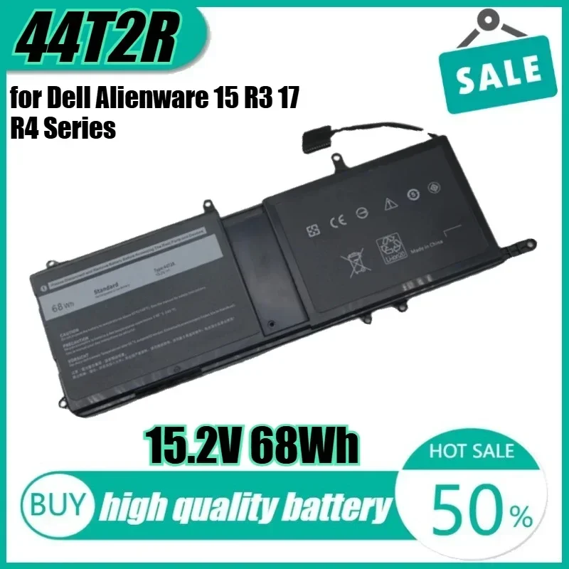 

15.2V 68Wh 44T2R Laptop Battery for Dell Alienware 15 R3 17 R4 Series 546FF 0HF25D