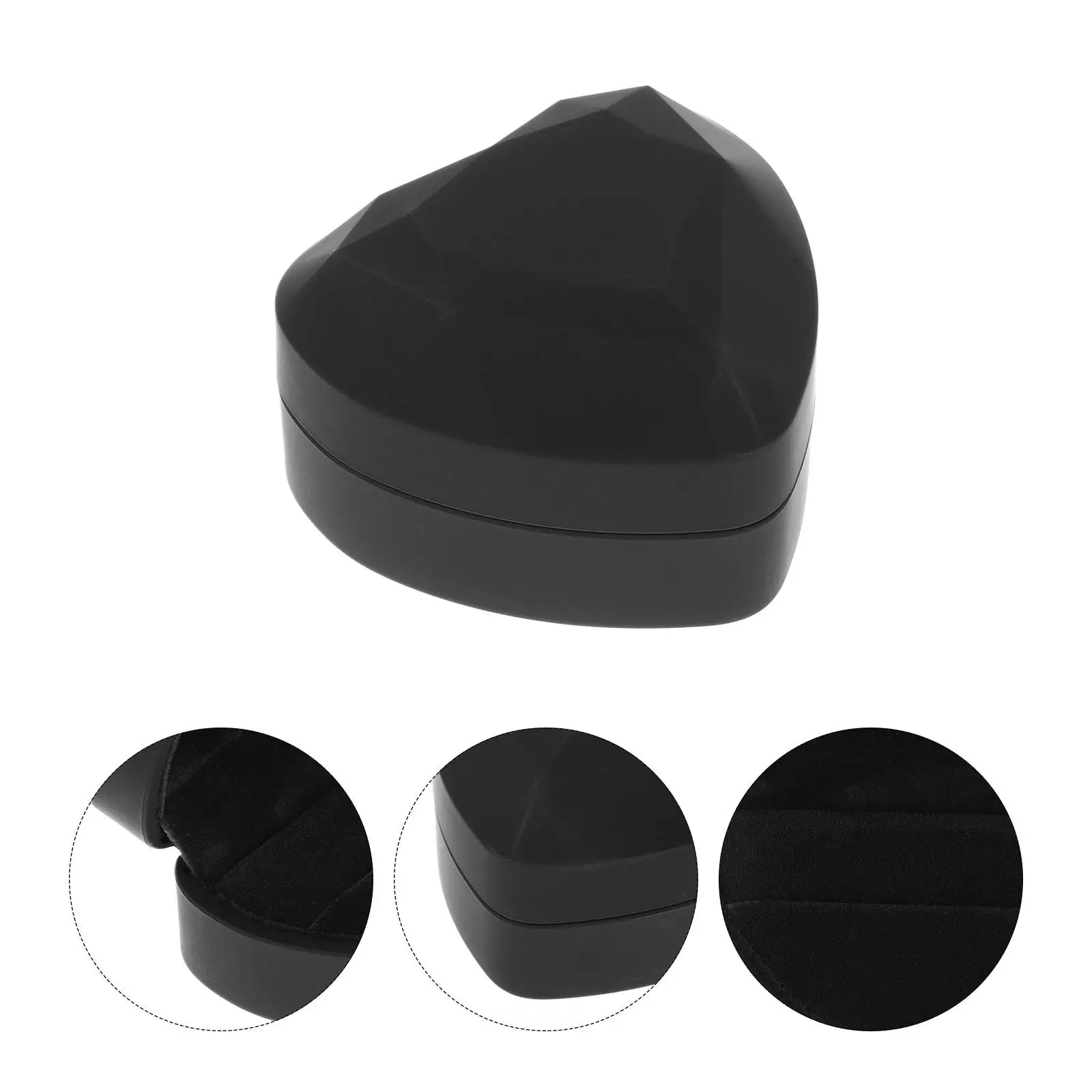 Luxury Heart Shaped Jewelry Box with Soft Interior and LED Light for Ring Earring Necklace Display Engagement Gift for Women