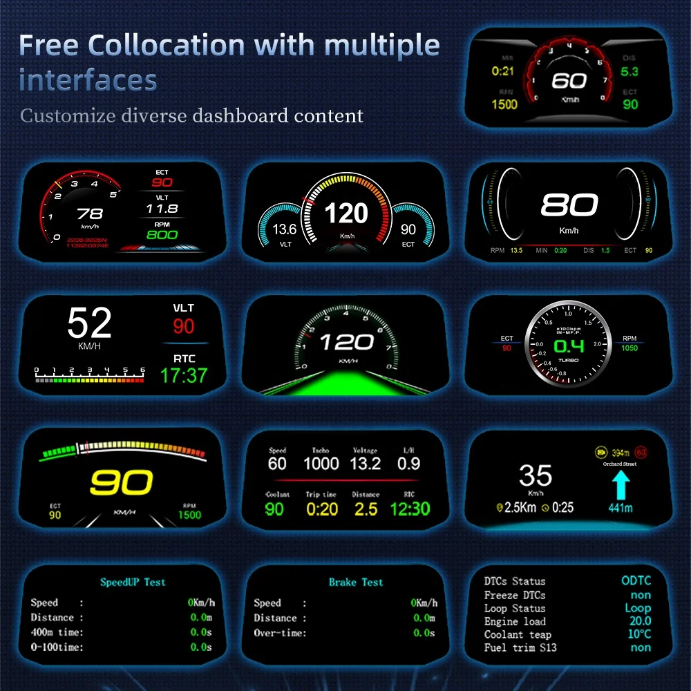 2026 Newest C3 Head up Display Digital Speedometer OBD+GPS Smart Gauge LCD Display Clock Water Temperature Functions Most Cars