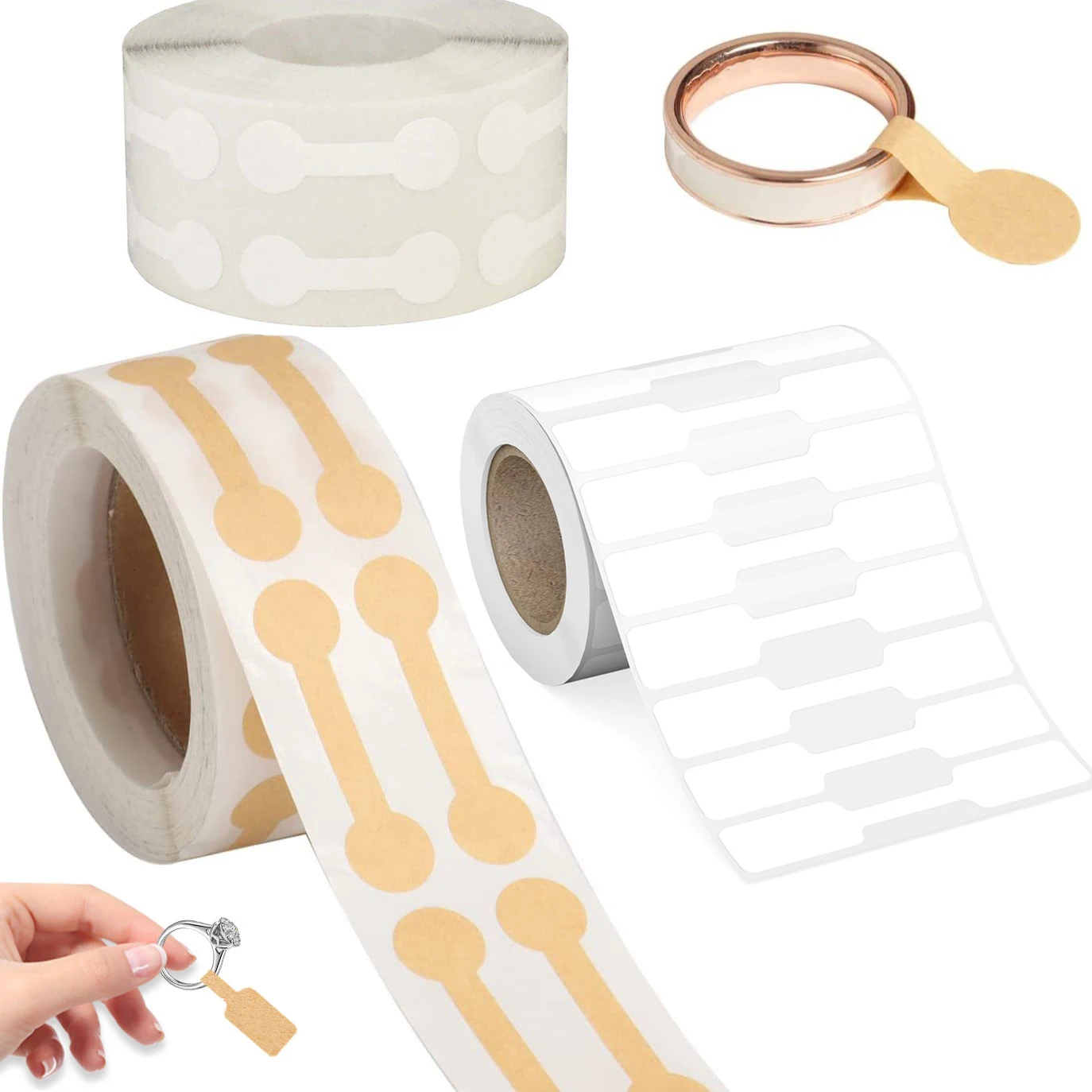 500 sztuk papierowych samoprzylepnych pierścieni cenowych Naklejki Puste bransoletki Etykiety cenowe Naszyjnik Wyświetlacz Diy Biżuteria Opakowania Materiały eksploatacyjne