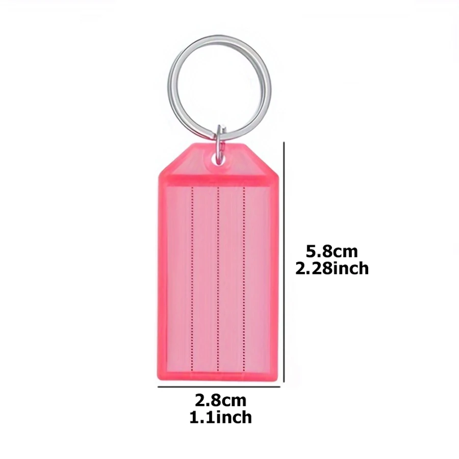 24/48pcs Colorful Writable Folding Keychain Plastic Key Chain Tags Name Tags Cover Key Chain Identifiers for Luggage Backpack