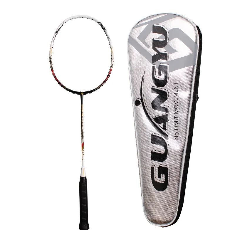Match-Grade Offensive Badminton Racket, Solid Foam-Filled 40T Full Carbon Fiber Single Frame