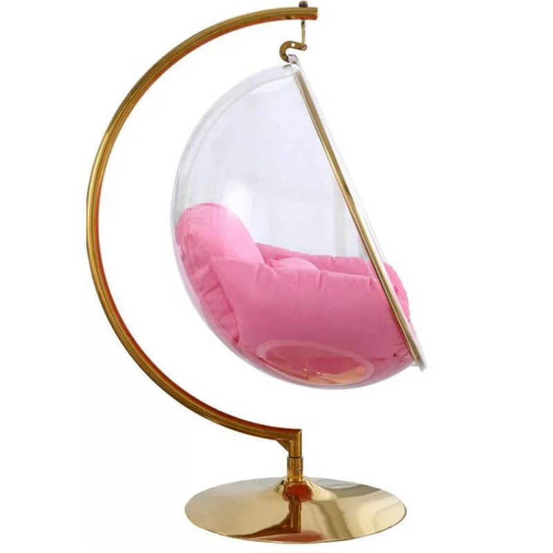 hot selling bubble chair with stand transparent living room chair gold egg chair on stand