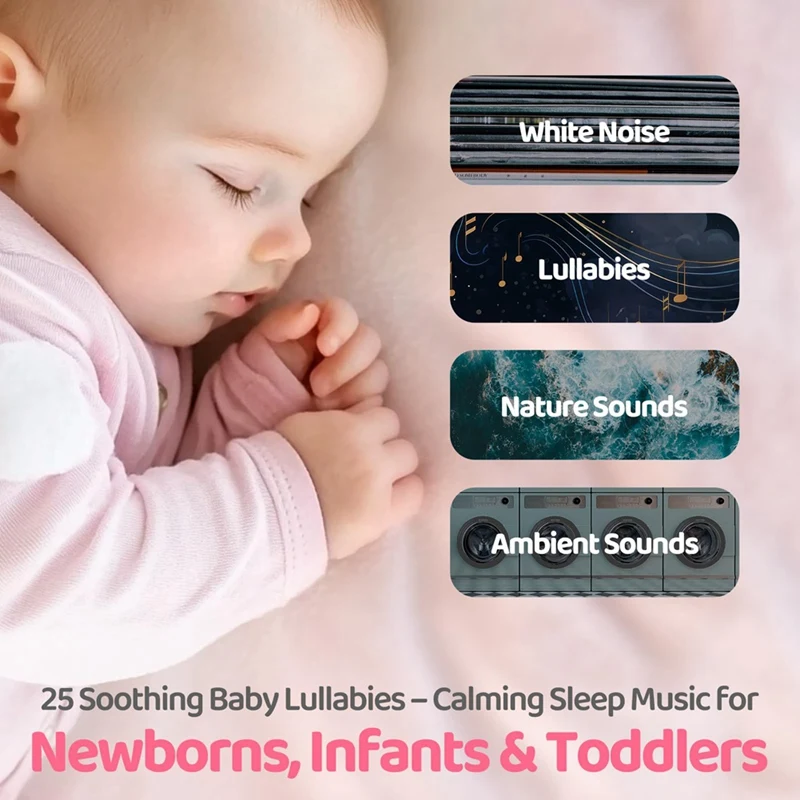 Portable White Noise Machine Rechargeable Travel Baby Sound Machine with Night Light, Timer and Volume Control-A23R