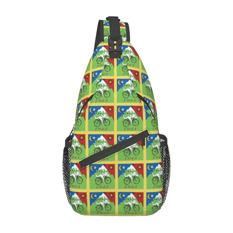 Custom LSD Bicycle Day Albert Hoffman Sling Crossbody Chest Bag Casual Acid Blotter Party Shoulder Backpack for Travel Cycling