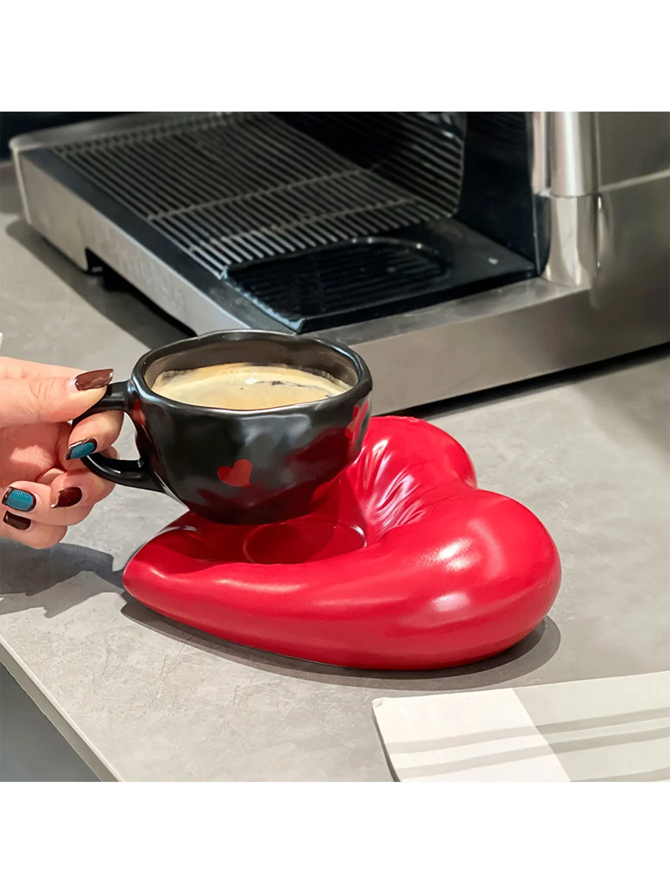 

1 комплект, 250 мл, набор глянцевых кофейных чашек в форме сердца, романтическая моющаяся кружка для кофе, чая, молочного сока, на День святого Валентина, свадьбу