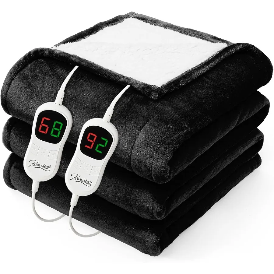 

Heated Electric Blanket Queen Size - 84"x90" Heating Bed Blanket Throw with 10 Heating Levels 8 Hours Auto Off Fast Heating Ove