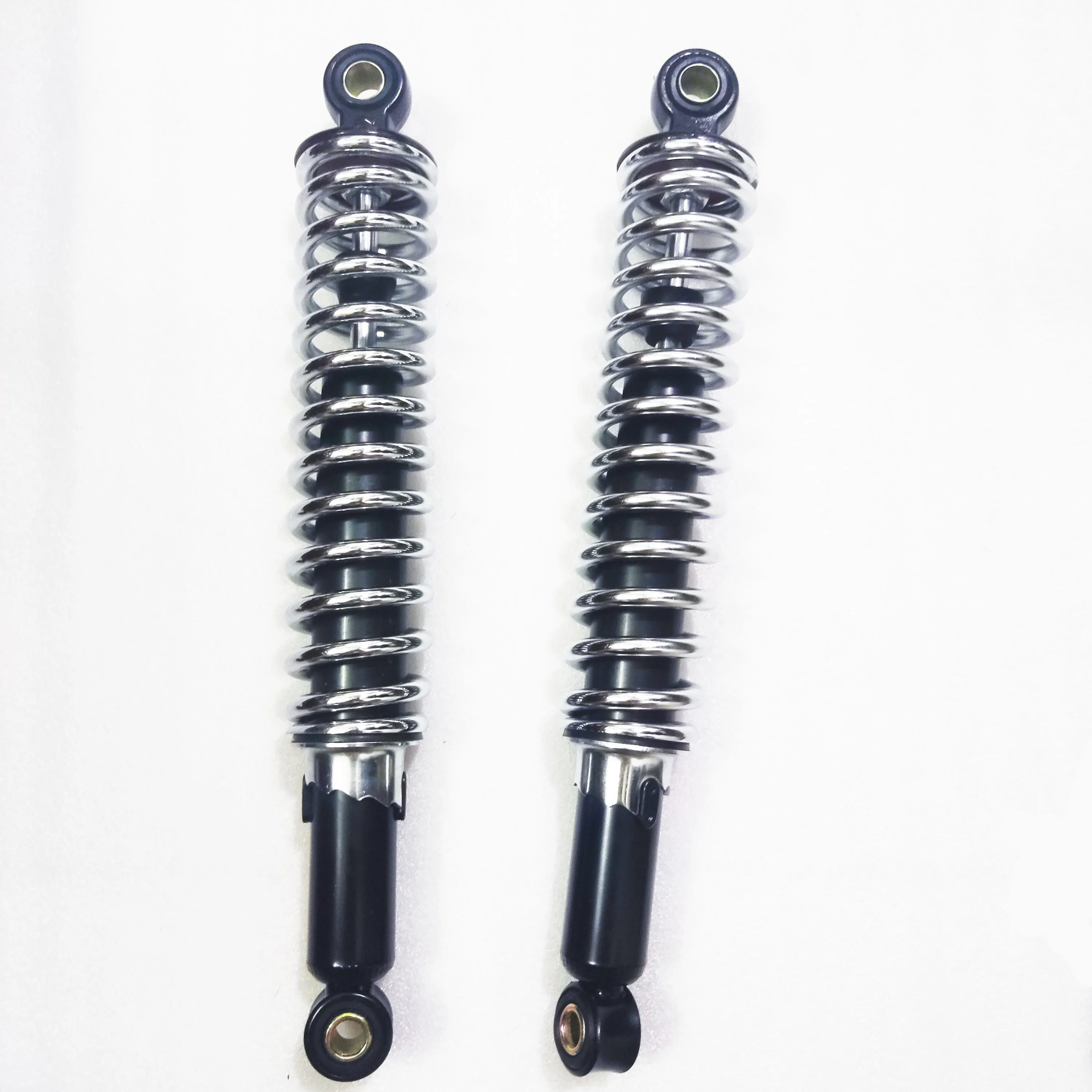 One Pair 8mm Spring 340mm 345mm Silver Chrome Motorcycle Shock Absorber Rear Suspension for HONDA Yamaha Suzuki Kawasaki