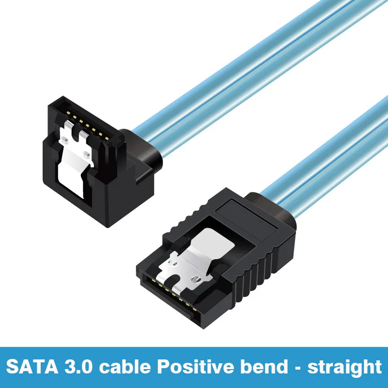 High-Speed SATA Cable 3.0 Male Straight to Up-Angle for Hard Disk Drive SSD HDD 10cm-100cm Compatible with Asus MSI Gigabyte Mot