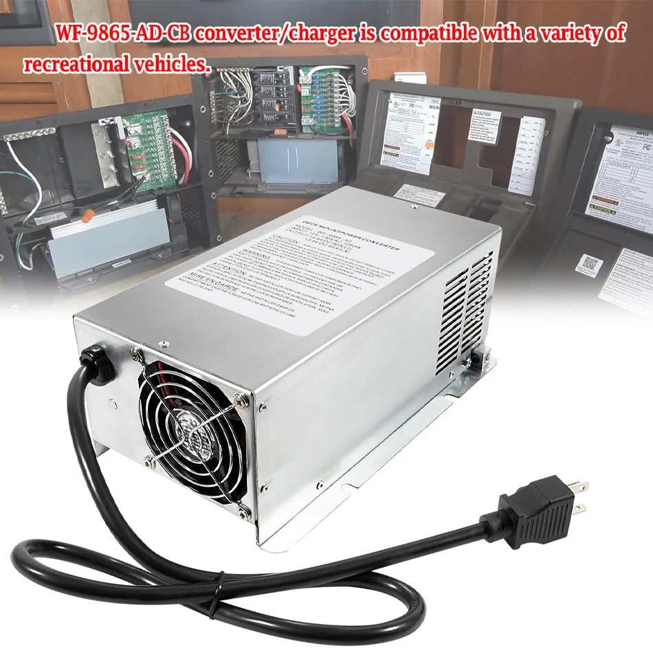 

TML WF-9865-AD-CB Converter/Charger, Auto Detect/Deckmount/WF-9800 Series/ 65 Amp DC Output (20 Amp AC Power Cord), Gray