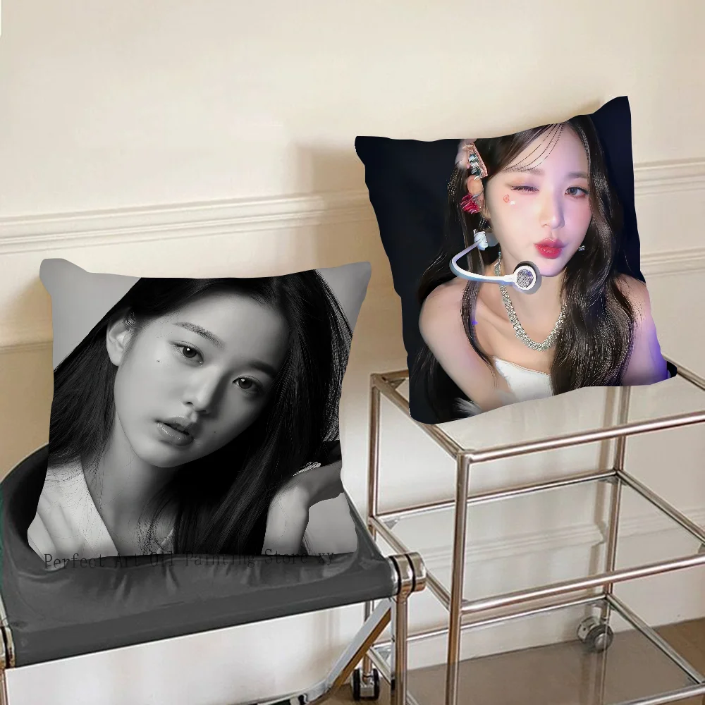 Kpop Ive Jang WonYoung Pillow Case Fashion Square Pillowcase Bedroom Sofa Room Ins Decoration Leisure Cushion Cover