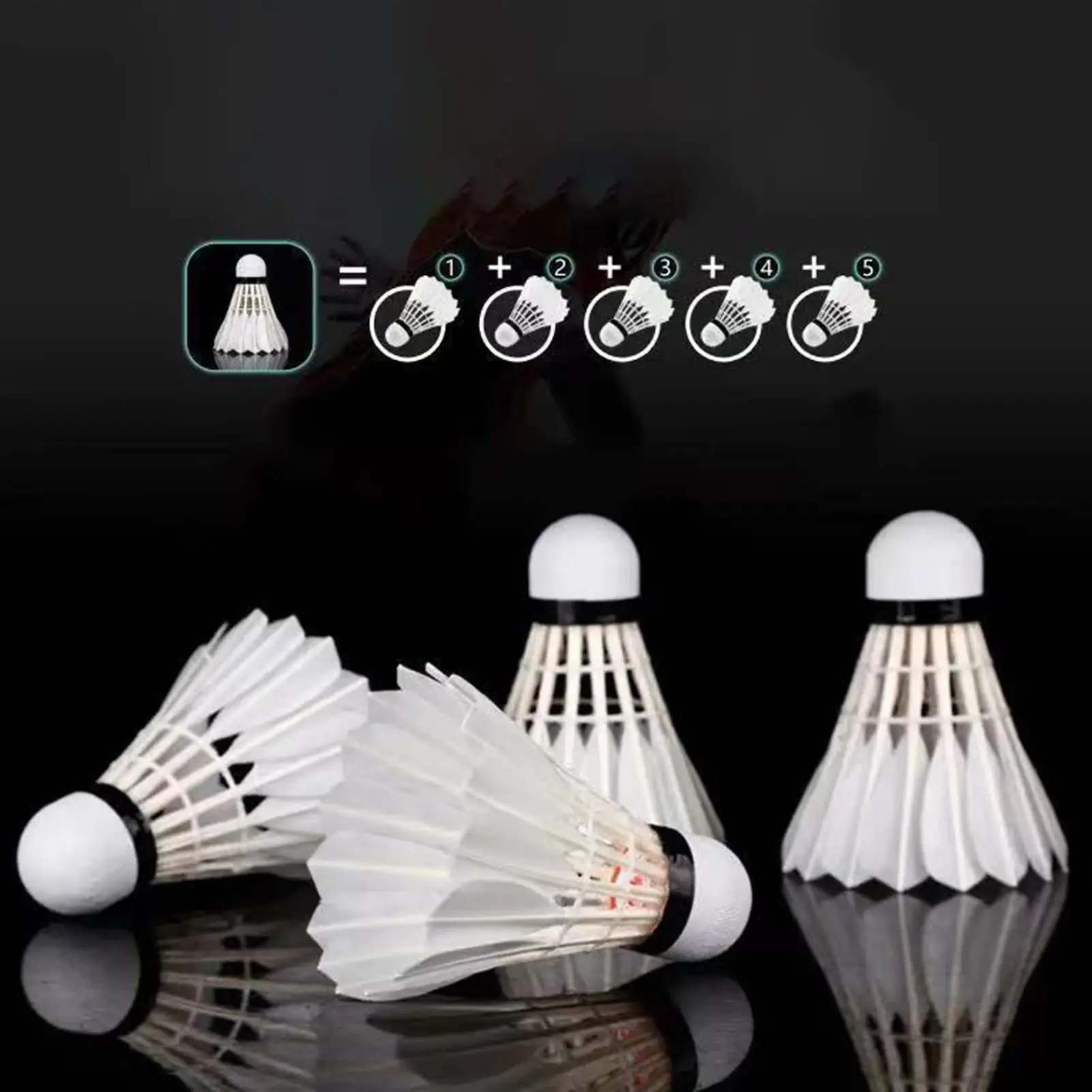 

Набор из 12 высокоскоростных воланов для бадминтона: для тренировок в помещении и на улице, для парка, пляжа, сада, дома, двора, для детей и взрослых