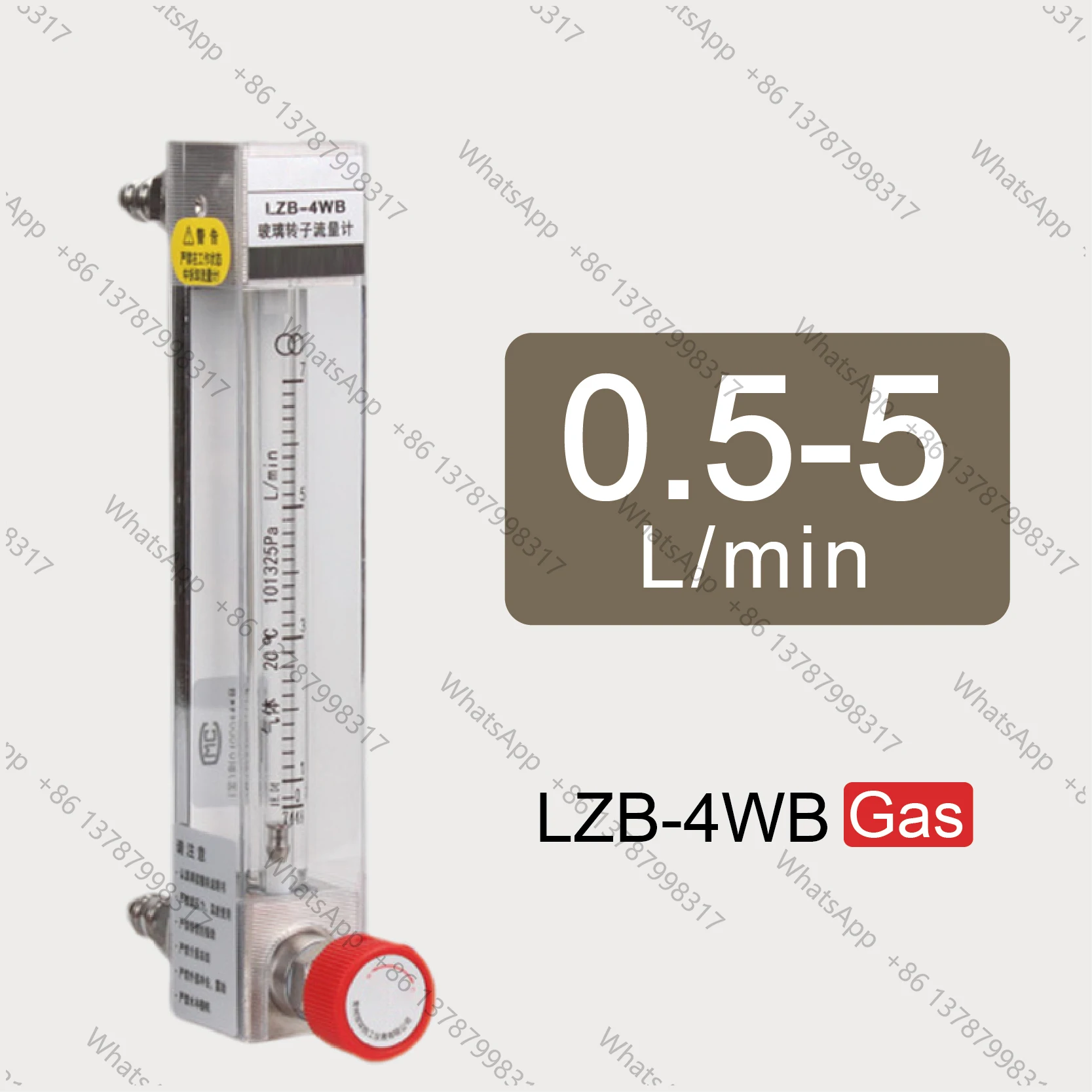 LZB-4WB Glass Rotameter Variable Area Gas Liquid Flow Meter for Lab Use Air Nitrogen Hydrogen Oxygen Anti-Corrosion