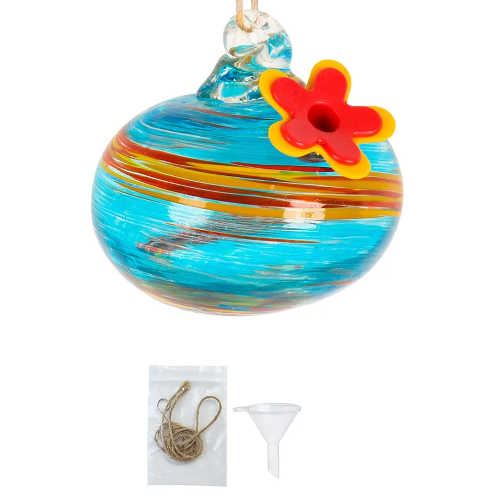 Comedero creativo para colibríes con forma de gota, práctico comedero automático para pájaros, contenedor de agua con forma de bola de vidrio para ventana