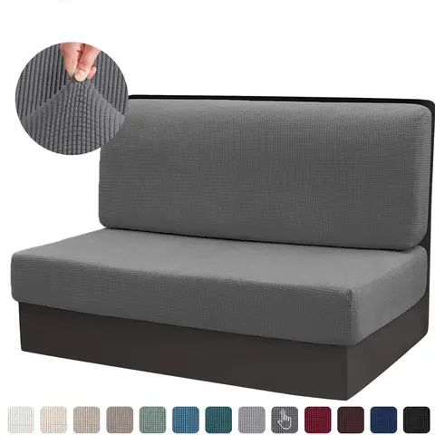 RV Dinette 쿠션 커버 RV 부스 시트 커버 RV 캠핑카 자동차 벤치용 Loveseat 소파 슬리퍼 커버 1 등받이 커버 및 1 벤치 커버